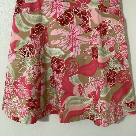 Express Red Floral Vintage Y2K Tropical Beachy Vacation Boho Pleated Skirt 10 - Picture 3 of 10